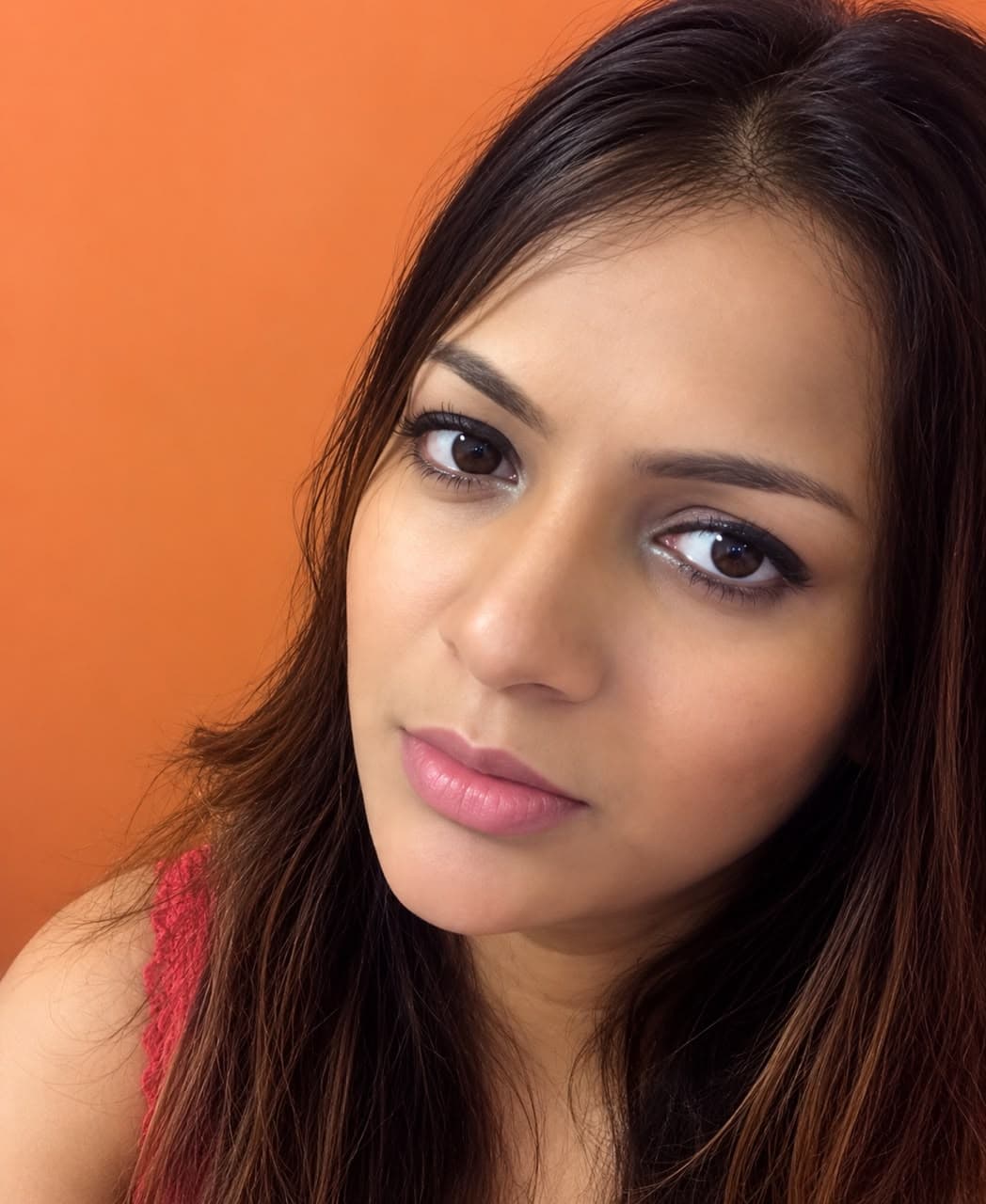 A client with a soft, naturally defined lash look